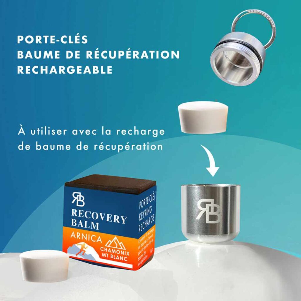 Porte-clés baume de récupération à l'arnica